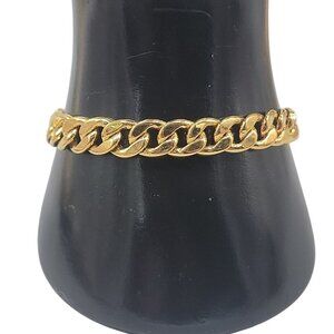 Napier Bracelet Patent Number Gold Plated Flat Cuban Link Size 7 Vintage